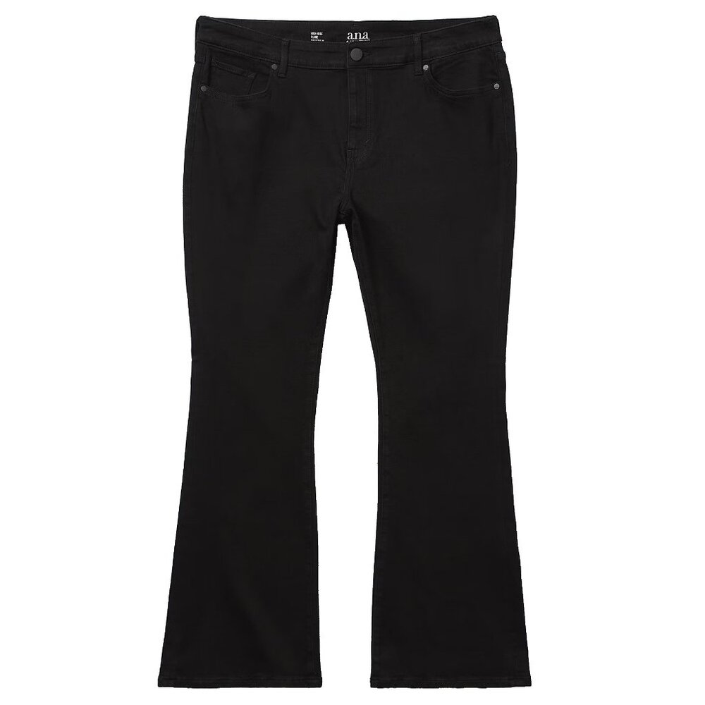 New! A.N.A High Rise Flare Jeans Black Stretch Denim Women's 24W